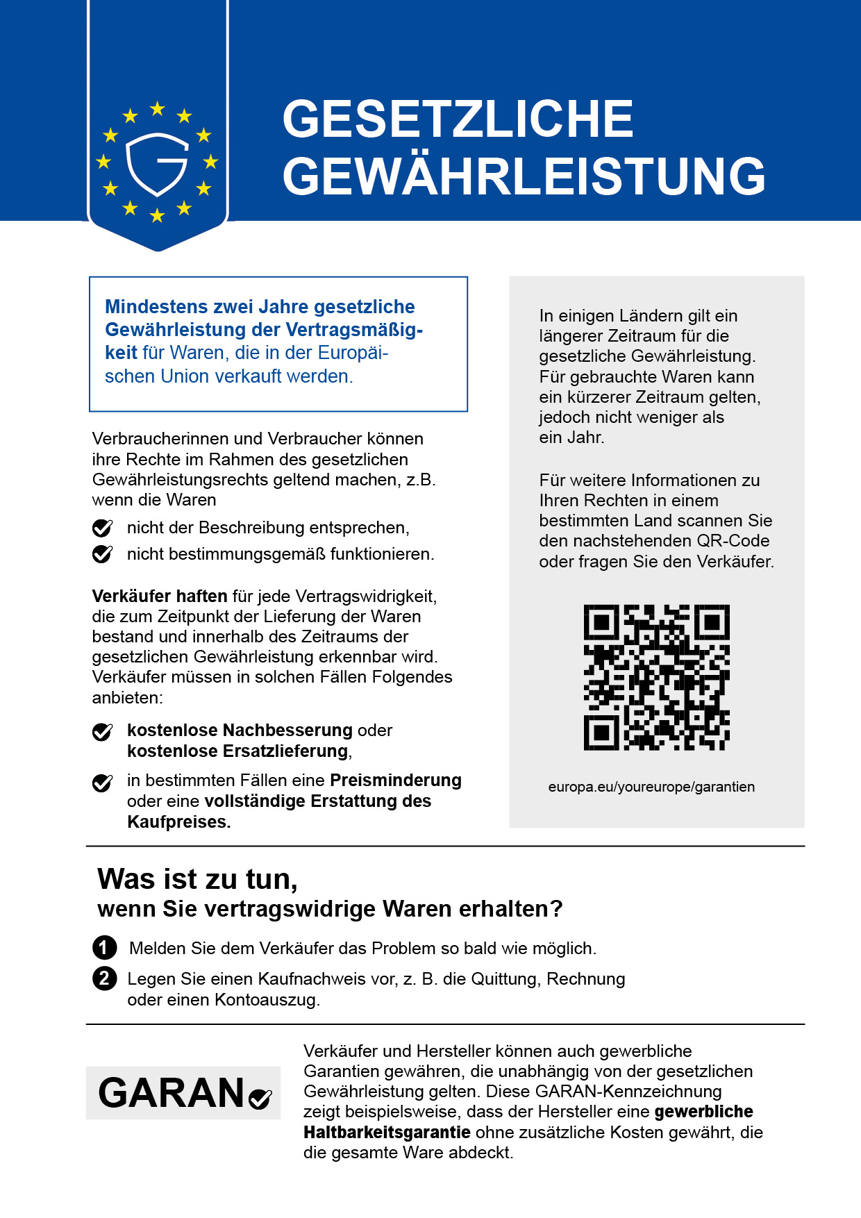 Gewährleistungslabel